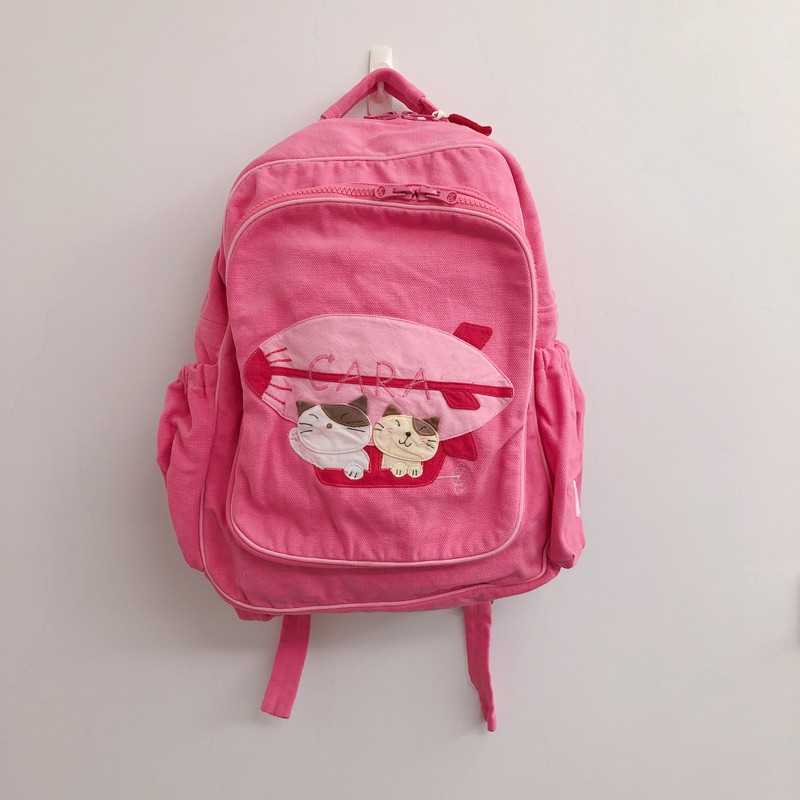 CARA 卡拉貓 🐈 玫瑰粉色 後背包 上學書包 出遊包 筆電夾層