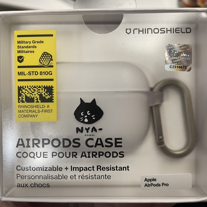 5%蝦幣回饋❗️ NYA- ニャ- 犀牛盾 驚訝貓 airpods、airpods pro 保護殼