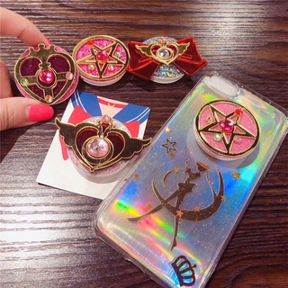 【現貨】可愛 卡通 美少女 徽章 手機支架 抖音 伸縮氣囊支架 手機配件 閃亮 粉色 女生 懶人支架 手機指環扣 手機架