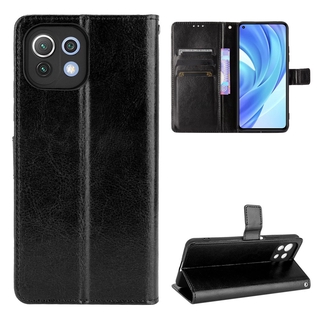 瘋馬紋 小米 Xiaomi Mi 11 Lite 5G NE 手機殼 錢包款 掀蓋 保護殼 掛繩 磁扣 翻蓋皮套