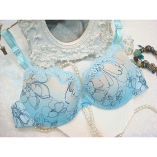 拜金的店 華歌爾內衣 NB3617C CE(70C=32C ) 藍色蕾絲內衣.
