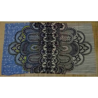 KERAIA 克萊亞 幾何羊毛 絲巾 披肩(水藍色)