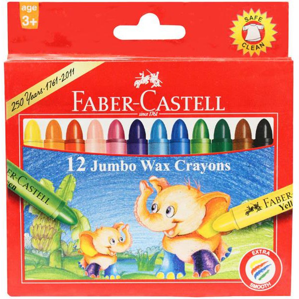 [豆豆購物]輝柏 Faber-Castell 大象 12色 24色蜂蠟筆 環保、安全、無毒
