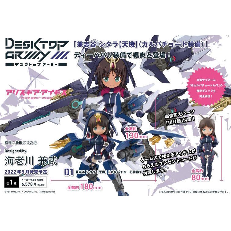 玩日藏 預購 22年 5月 MH DESKTOP ARMY 機戰少女Alice 兼志谷星 天機 輕裝備 代理版