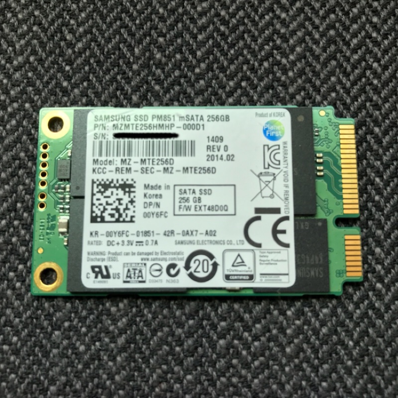 三星 Samsung mSATA 256GB pm851