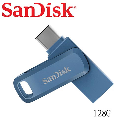 SanDisk Ultra Go USB Type-C 128GB雙用隨身碟SDDDC3-靛藍【愛買】