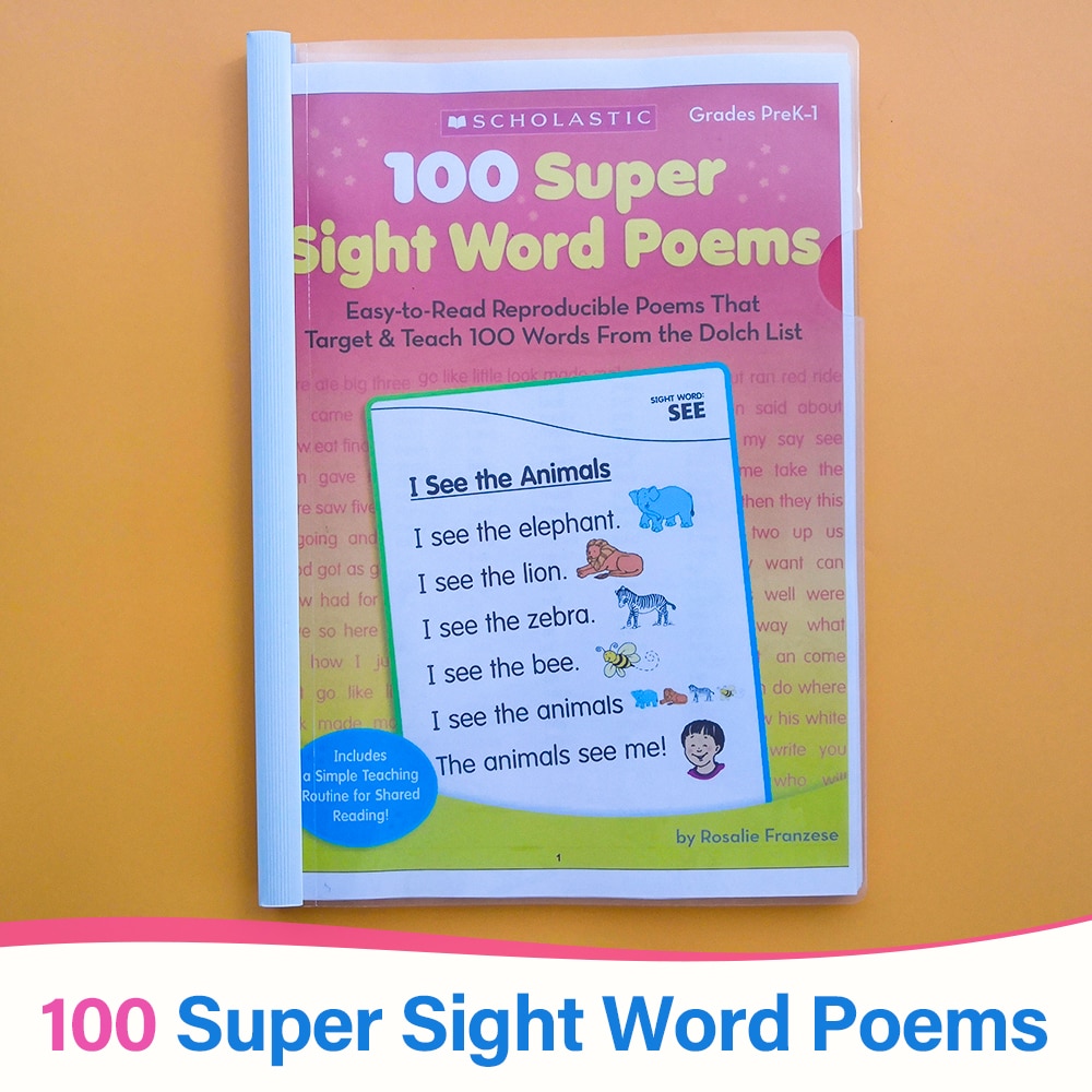 100 Super Sight Word Poems 幼兒英語高頻詞小詩練習a4作業紙趣味手工塗鴉練習寶寶在家學習英語 蝦皮購物