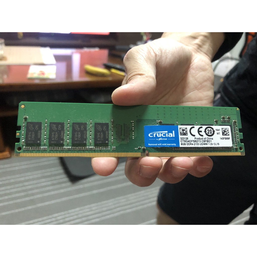 美光Micron Crucial DDR4 2133 8G  終保 單面 桌機 記憶體，新竹可面交