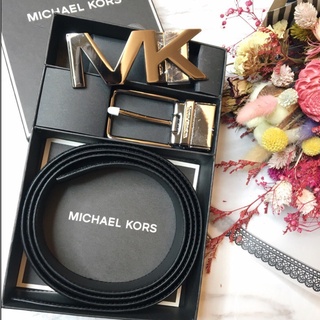 Michael kors MK 黑色/ 咖啡色/藍色 皮帶禮盒 雙面 雙頭 LOGO款 腰帶 雙面用 皮帶 多色可選