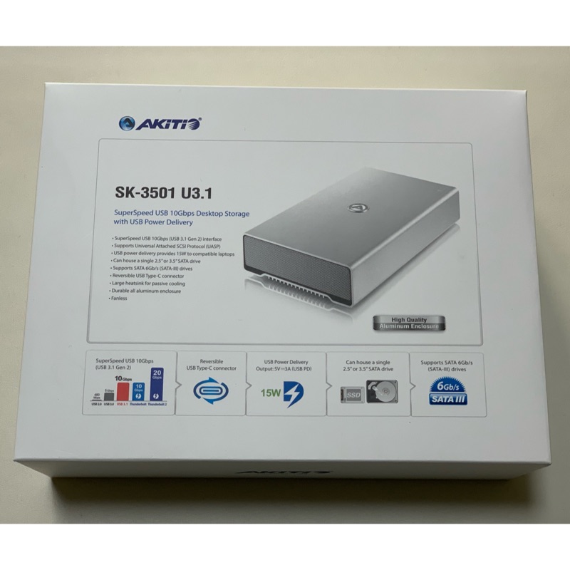 [全新未拆] AKiTiO SK-3501 USB 3.1 硬碟外接盒 (非3.0舊版)