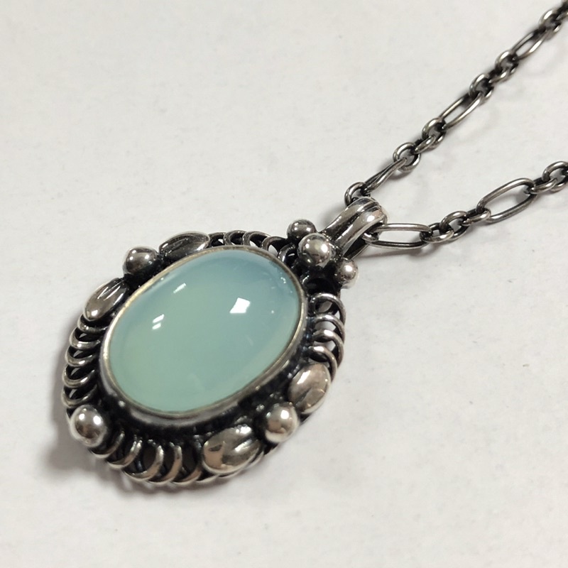 小麥的店 Gj迷心目中最美的1995年georg Jensen 喬治傑生1995年度項鍊 海水藍玉髓復刻版 蝦皮購物