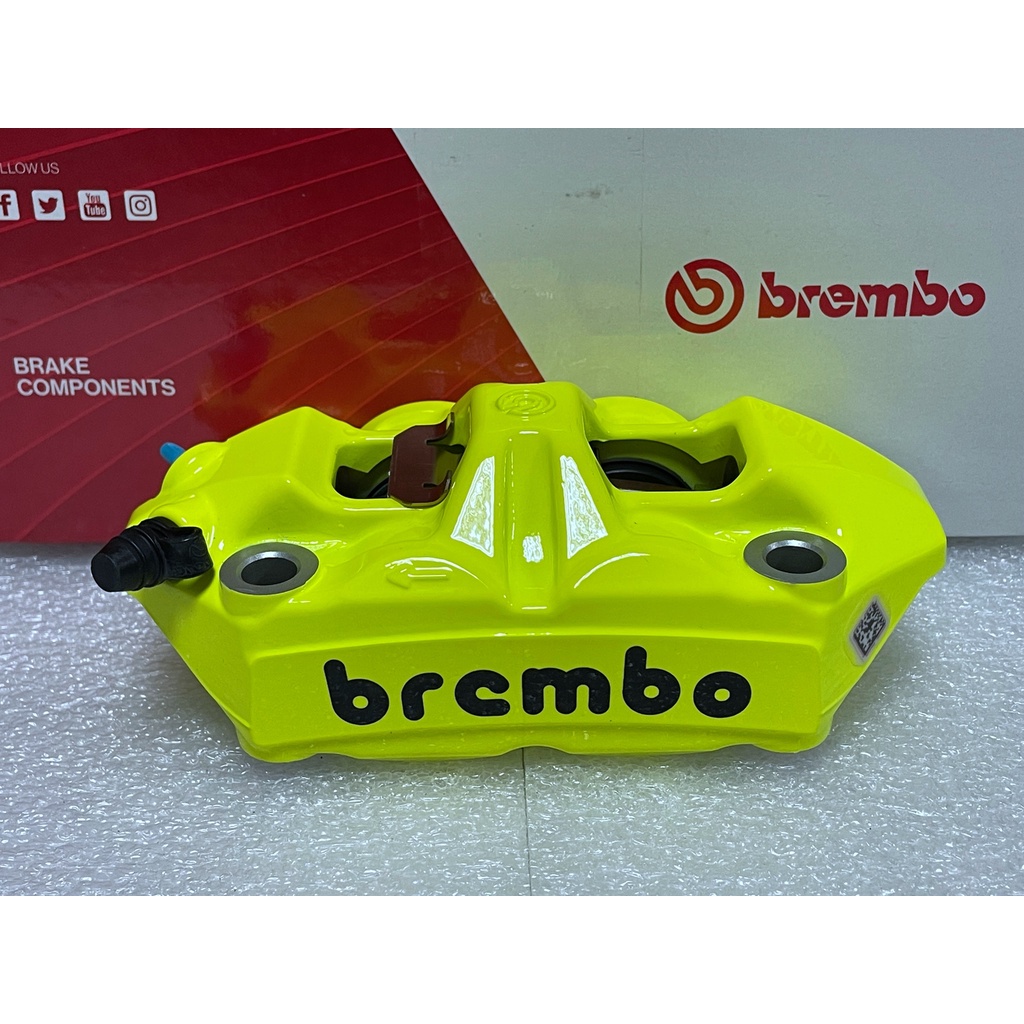  豐年俐 BREMBO HPK M4/1098 輻射卡鉗 螢光黃 (左卡) 活塞34/34 孔距100mm