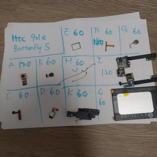 二手拆機零件，Htc butterfly s 901e ，螢幕總成，電池，鏡頭，卡託，排線等