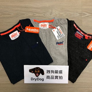 跩狗嚴選 印度製 極度乾燥 Superdry T恤 T-shirt 純棉 短袖 灰色 藍灰色 煙燻灰色 素T 上衣 灰