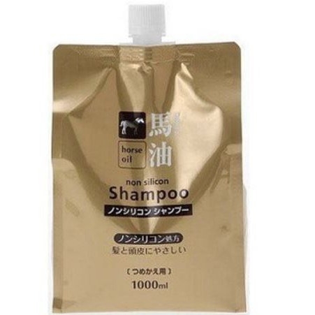[黑黑精品]日本熊野油脂馬油無矽靈添加洗髮精(補充裝)-1000ML