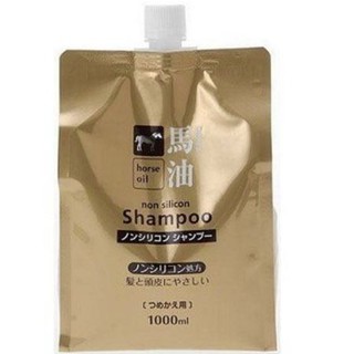 [黑黑精品]日本熊野油脂馬油無矽靈新增洗髮精(補充裝)-1000ML