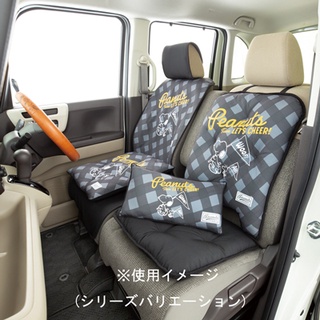 日本 史努比 灰格紋 座椅 椅套 車用坐墊 車用品 靠枕抱枕枕頭坐墊椅墊汽車精品百貨 車用 汽車用品snoopy生日禮物