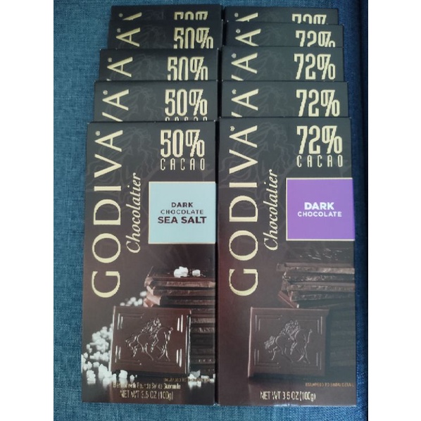 「現貨不用等」GODIVA巧克力磚72%黑/50%海鹽