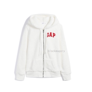 全新 GAP 女裝 冬天 Logo毛絨連帽休閒外套 尺寸XXS 白色 0906-263