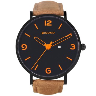 PICONO Teen系列簡約撞色設計瘋馬真皮錶帶中性錶 / AR-6702