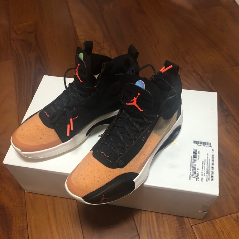 （2手）Nike Air Jordan 34 咖啡棕  橘 籃球鞋