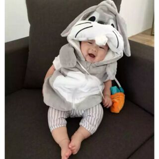 兒童嬰幼兒-兔子裝企鵝唐老鴨龍貓 背心 動物連身睡衣 造型服裝派對角色扮演遊戲服萬聖節聖誕節服飾cosplay衣服爬行衣