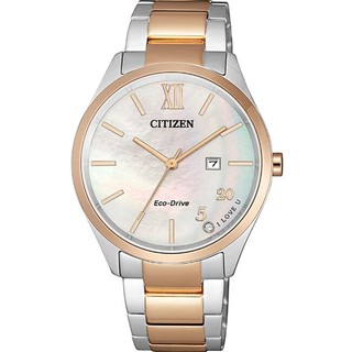 CITIZEN 星辰錶 PAIR系列 EW2456-88D 時尚光動能簡約日期腕錶 /34.5mm