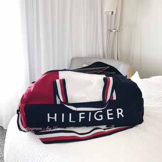 【現貨】美國代購 Tommy Hilfiger 經典 三色 國旗 Logo 帆布 旅行袋 運動袋