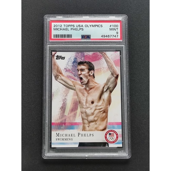 鑑定卡 飛魚 奧運 2012 Topps USA Olympics Michael Phelps #100 PSA 9