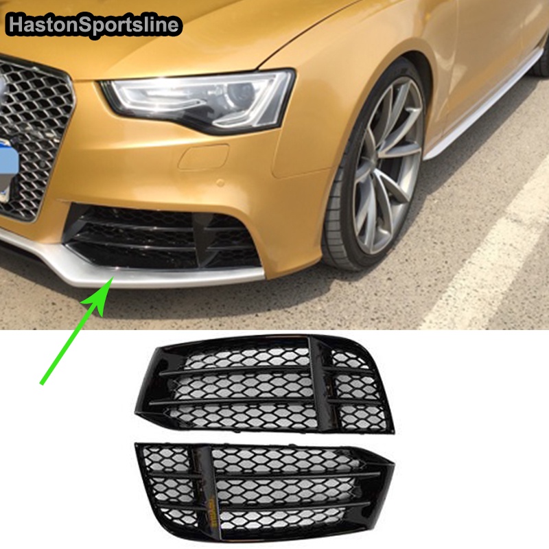 適用於 Audi RS5 Racing Grills 蜂窩前霧燈防護霧燈罩燒烤車配件 2007-2015 僅真正的 RS