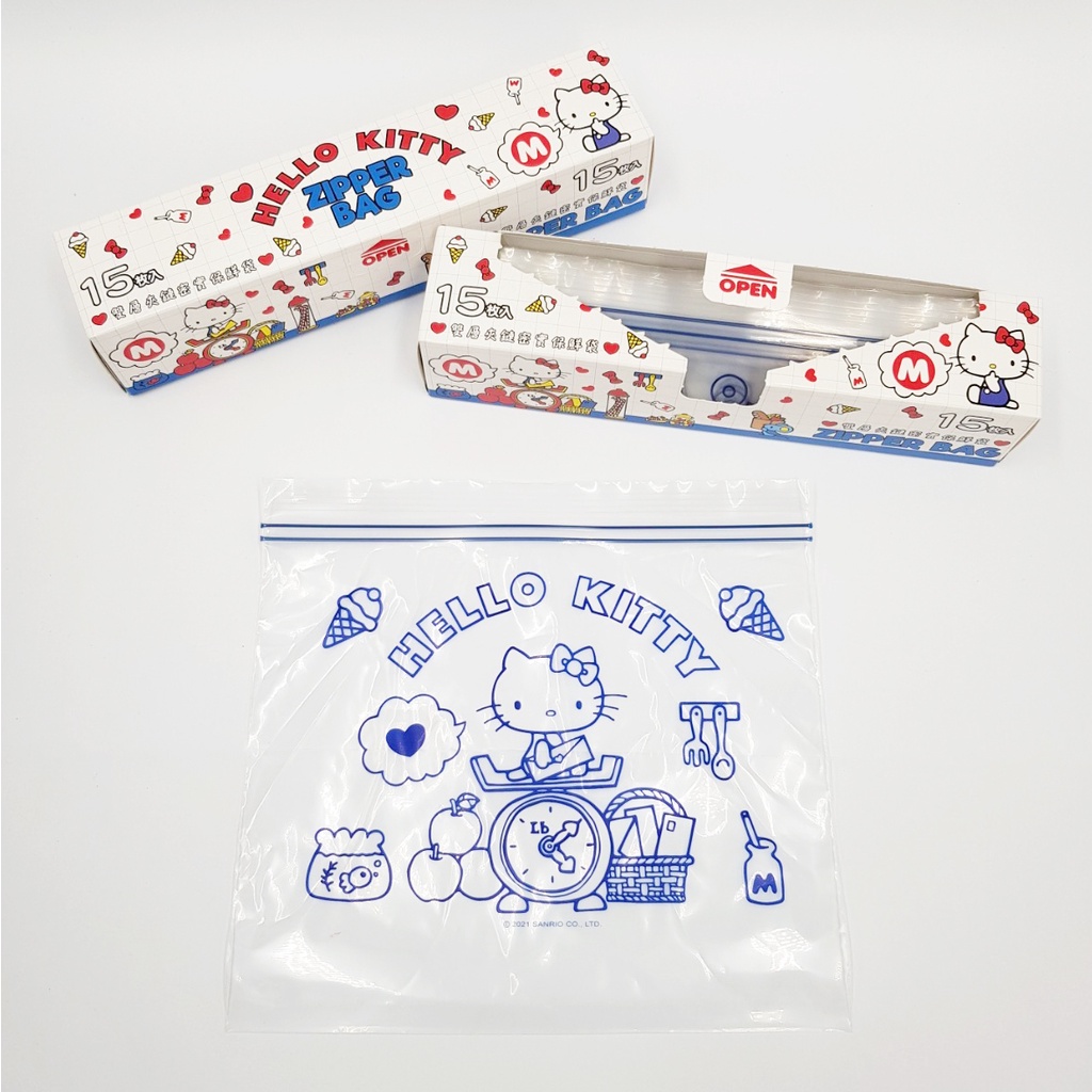 Hello Kitty 凱蒂貓 雙層夾鏈保鮮袋 KT-1601S-20p  /  KT-1602 - M-15P