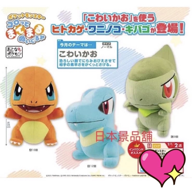 小火龍 牙牙 小鋸鱷 日本限定 寶可夢 Pokémon 景品 絨毛玩偶 娃娃 生日 禮物 收藏 神奇寶貝 畢業 聖誕節