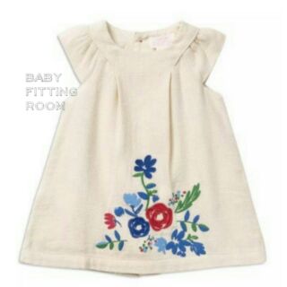 Baby 刺繡花卉小包袖洋裝(澳洲pumpkin patch）