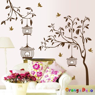 【橘果設計】樹上的鳥籠 壁貼 牆貼 壁紙 DIY組合裝飾佈置