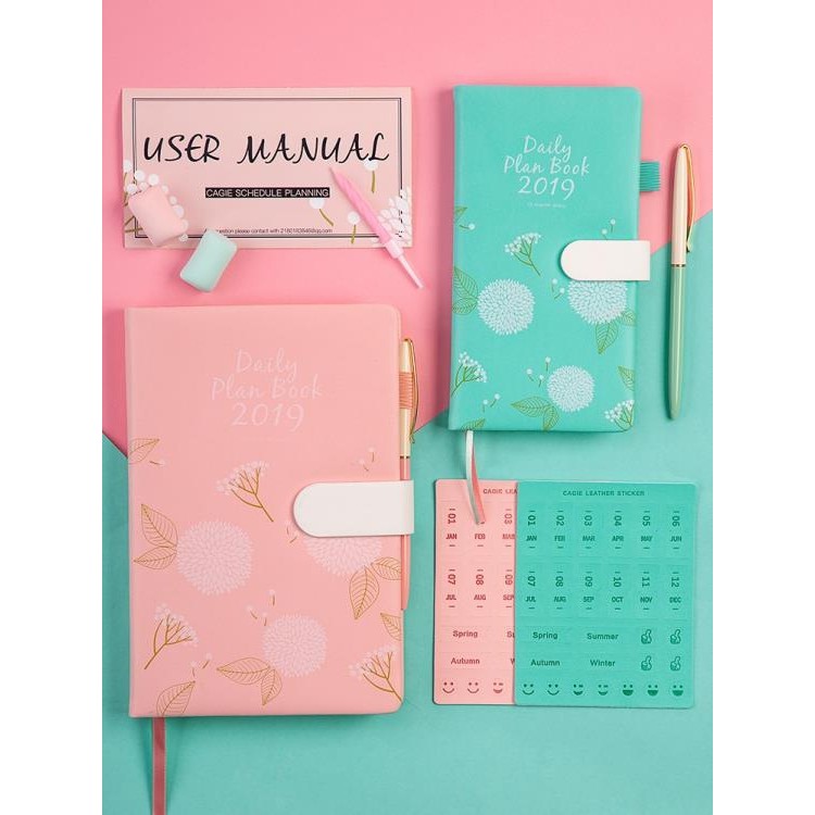 Gtd手帳本女周計劃本日程本英文版可撕內頁學生時間管理記事本創意韓國 暗紅色 蝦皮購物