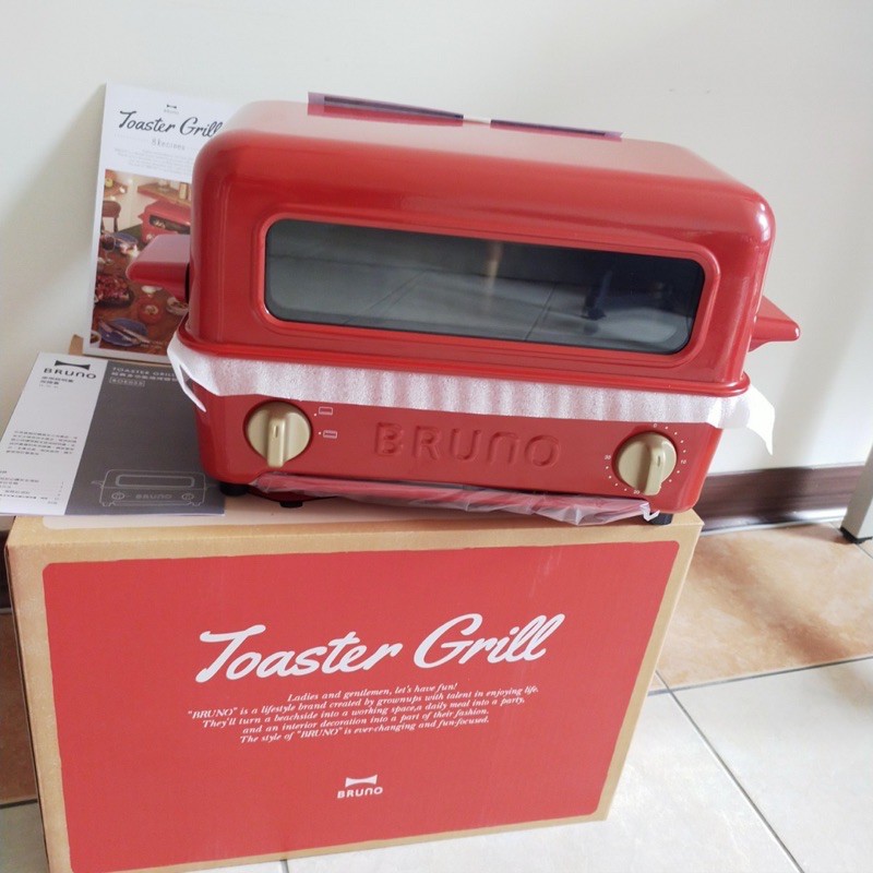 BRUNO 全新 上掀式水蒸氣循環燒烤箱 BOE033-RD 母親節禮物 紅色 小烤箱