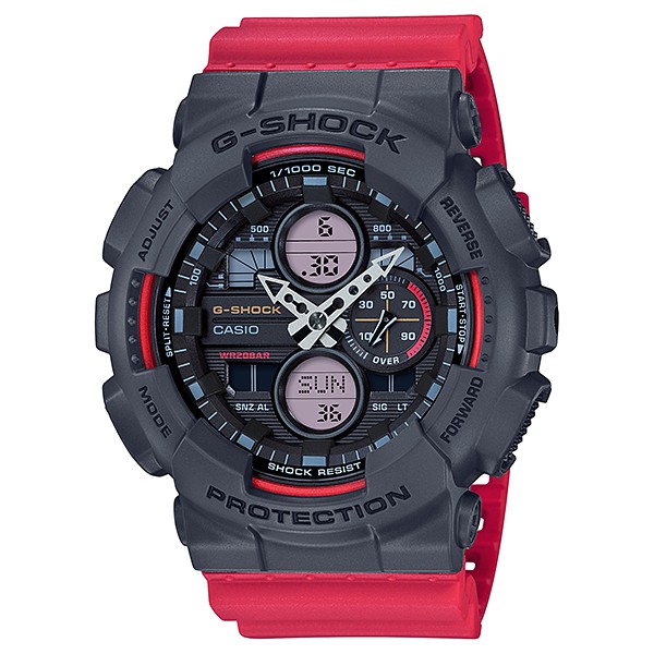 CASIO G-SHOCK復古防磁雙顯男錶GA-140-4A