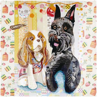 【日本Pikka Pikka】CHANTO限量聯名/ 小獵犬與雪納瑞奇遇仙境 | 洗臉布