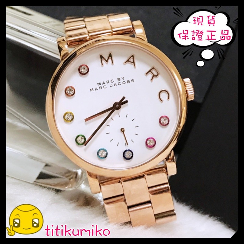 titikumiko3店【現貨下殺⬇️保證正品】Marc By Marc Jacobs MBM3441全新小馬克彩鑽手錶