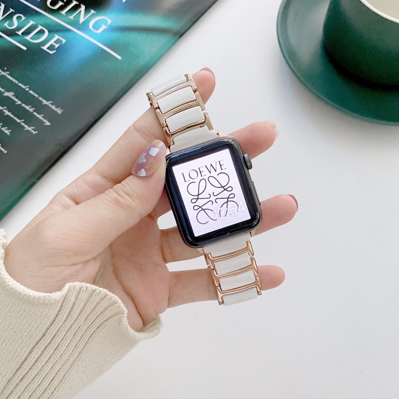 高CP 陶瓷錶帶 奢華氣質 適用於Apple Watch 9代 8 7 6 5 4 SE 41mm 45mm 蘋果手錶帶