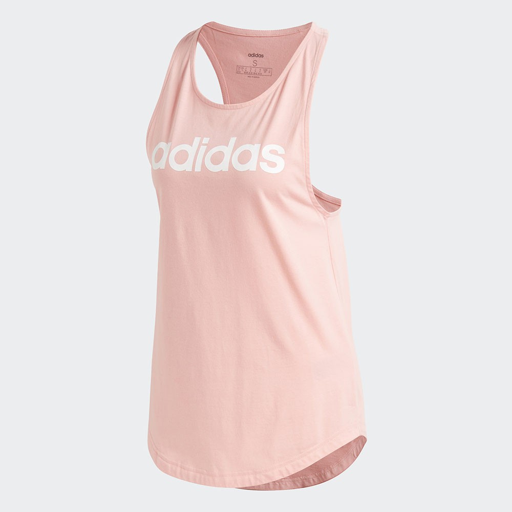 ADIDAS ESSENTIALS LINEAR SLIM 女裝 背心 訓練 健身 純棉 粉【運動世界】FM6359