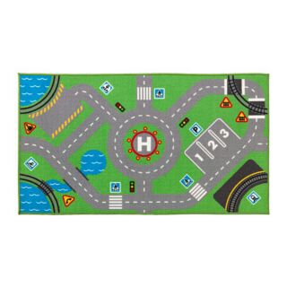【亮菁菁】代購STORABO 遊戲地毯 綠色 75x133 道路停車場交通標誌鐵路 可放小汽車遊戲地墊