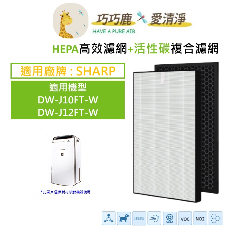 適用 SHARP 夏普 DW-J10FT-W DW-J12FT-W 濾網