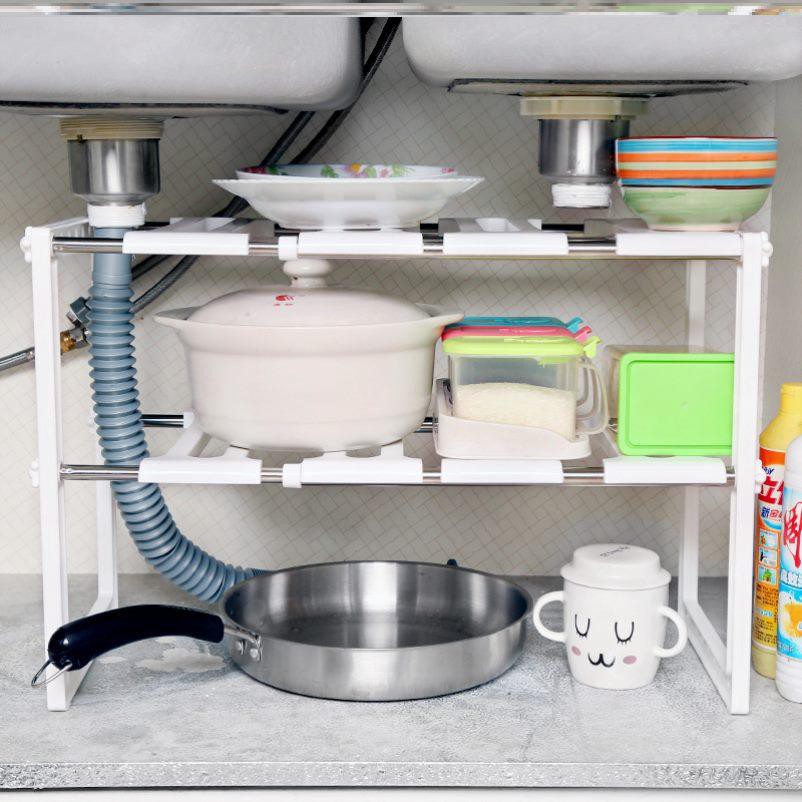 特價 收納分層伸縮水槽小型加厚ins置物架可簡單下隔層架落地式廚房 蝦皮購物