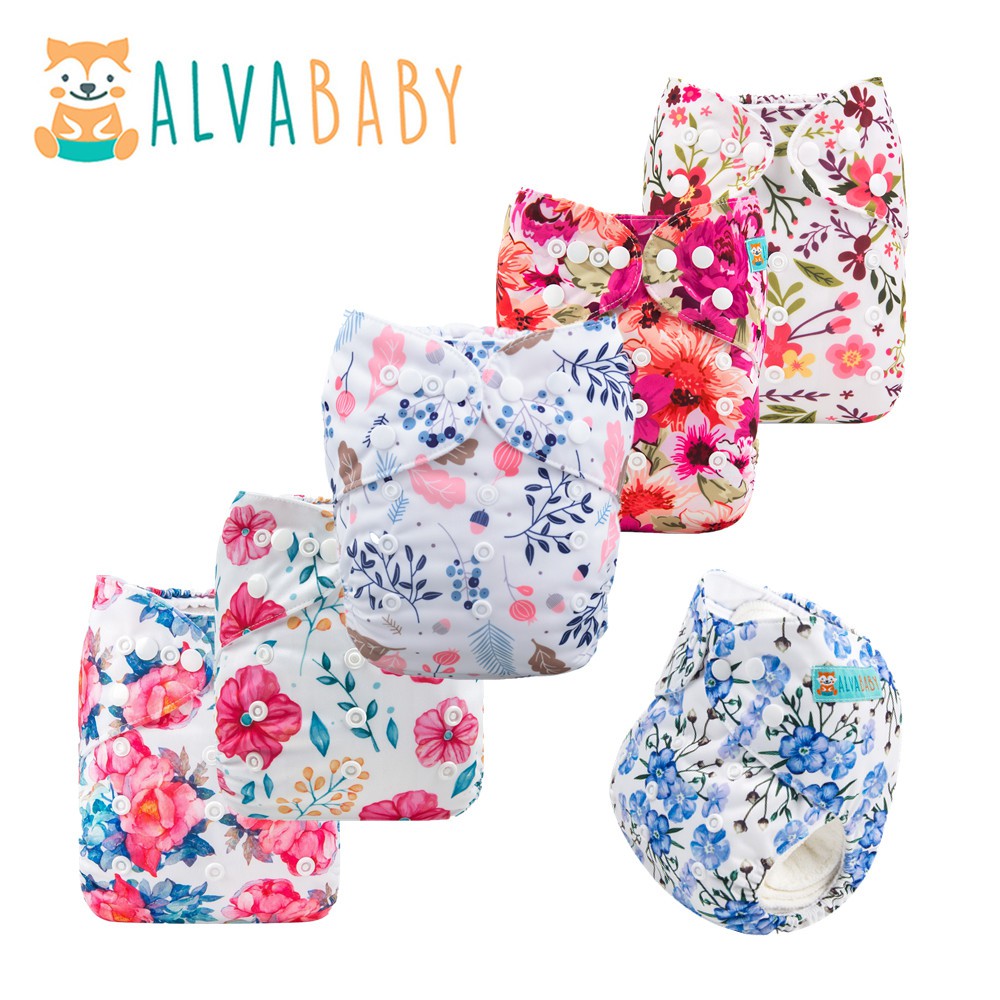 ALVA BABY現貨嬰幼兒環保口袋式布尿布 布尿褲 可調節防水可重複使用拉拉褲 學習褲 可水洗適合新生兒到3歲寶寶