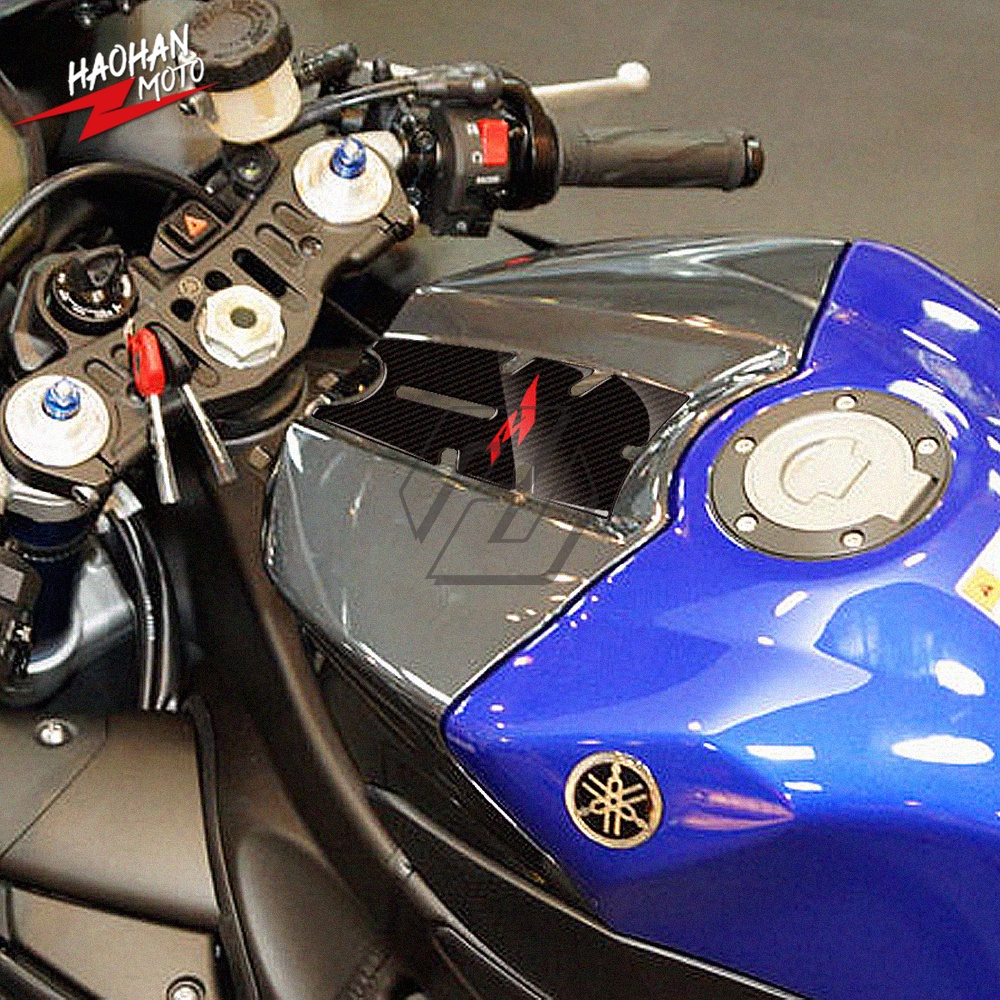山葉 適用於 Yamaha YZF-R1 R1 2009-2014 3D 碳纖維外觀前氣油箱蓋保護器油箱墊