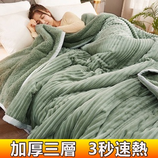 閃電發貨法蘭絨毛毯 羊羔絨毛毯 加厚三層毛毯被子 冬季珊瑚絨床單 宿舍學生毯子 蓋毯 午睡毯 雙人被 暖毯 保暖寶寶毯
