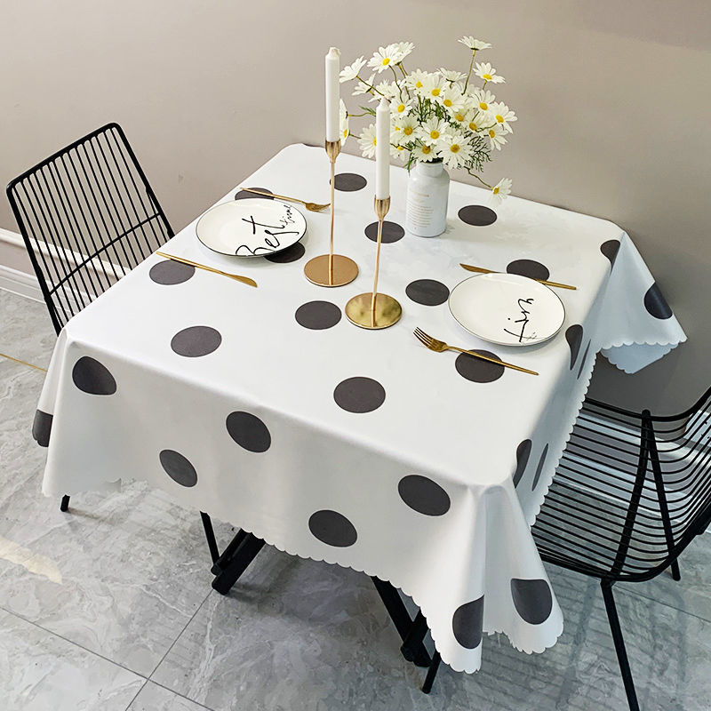 超火網紅簡約小清新桌布高級感 Tpu正方形桌布防水防油免洗北歐波點書桌墊ins家用茶几小圓桌餐布 蝦皮購物