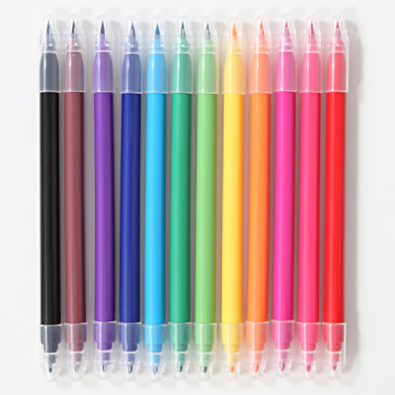 無印良品12色雙頭水性筆組/彩色筆