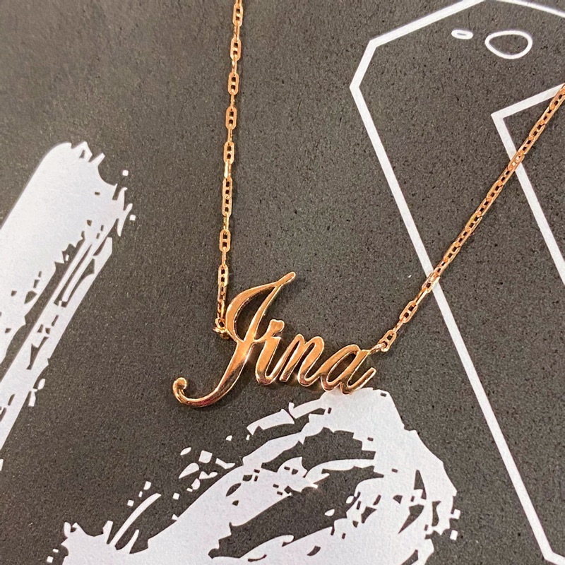 經典英文字項鍊 英文名字k金項鍊 英文字母也可以訂製 蝦皮購物